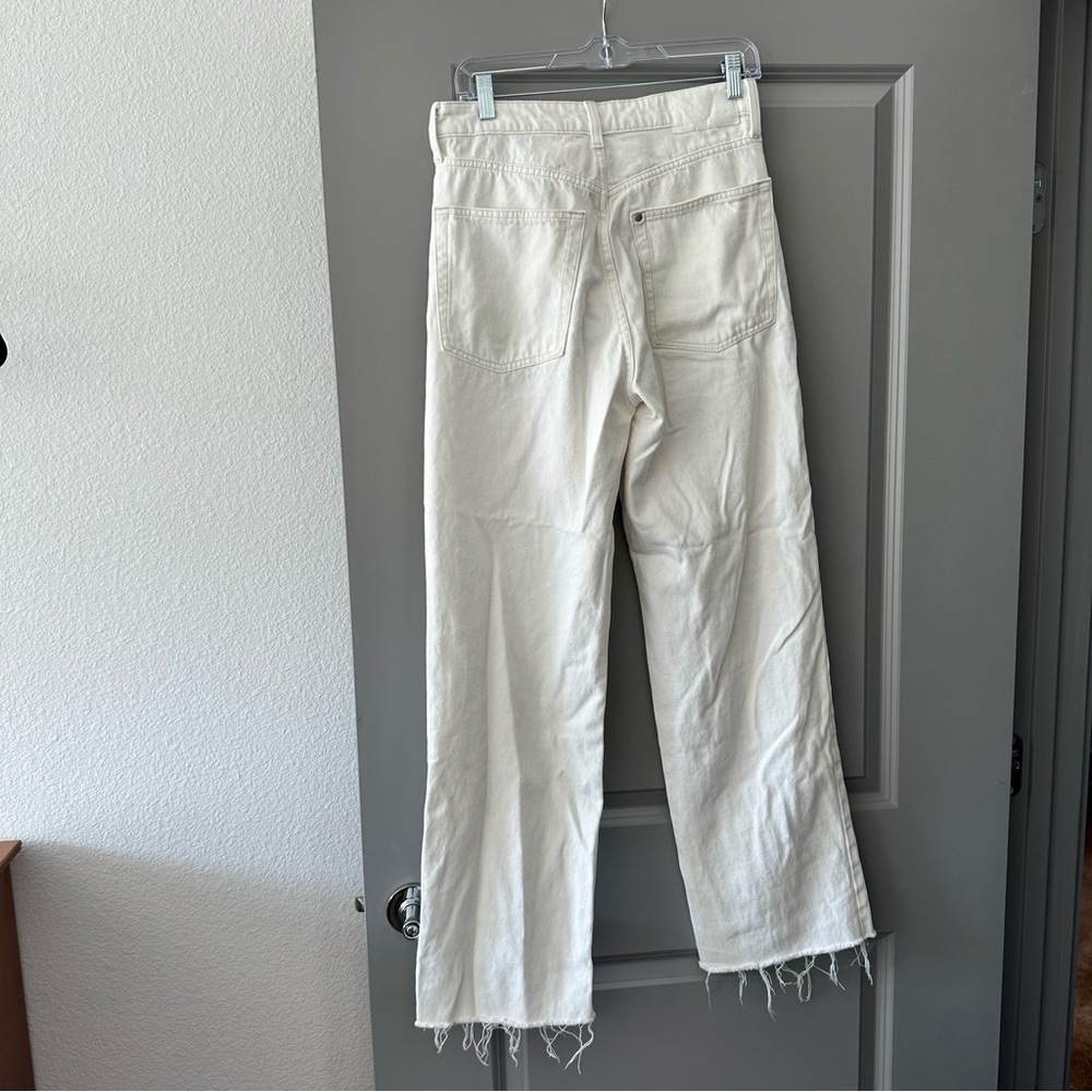 🖤❣️ H&M Ultra High Waist Wide Leg White Cream Denim size EUR 40 / US 8